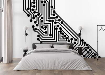 IT-Umriss von Californien Wall mural