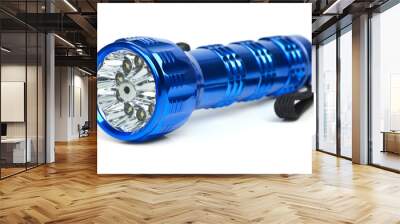 Blue metal LED flashlight Wall mural