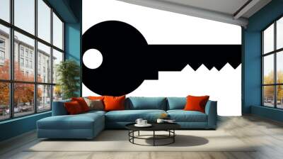 key silhouette, black and white vector illustration Wall mural