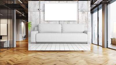 modern bright interior with empty frame . 3d rendering Wall mural