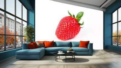 Ripe strawberry on white background. Wall mural