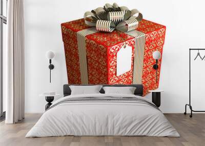 wrapped gift red Wall mural