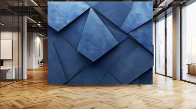 Abstract background with blue geometric patterns featuring clean lines and smooth texture Wall mural