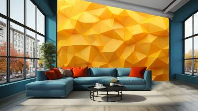 Abstract background with yellow geometric patterns and smooth texture Wall mural