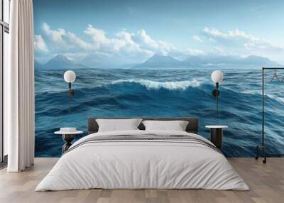 Large body of water with a mountain in the background Wall mural