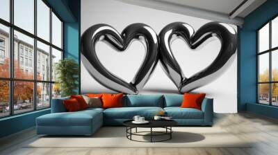 Love Hearts Black White. Generative AI Wall mural