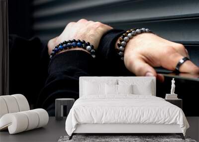 Men's bracelets on hand Wall mural