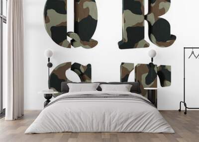 3D camouflage alphabet - letters M-P Wall mural