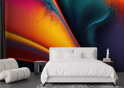 Abstract wavy pattern in vivid colors Wall mural