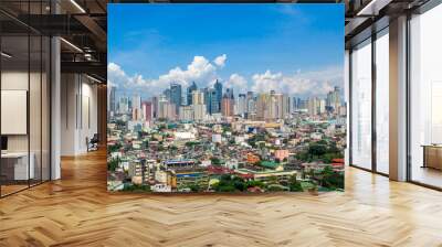 Panorama Picture of the CBD Skyline of Manila, Philippines Wall mural