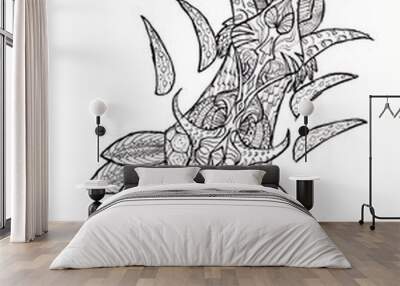 pattern symmetric fractal tattoo Wall mural