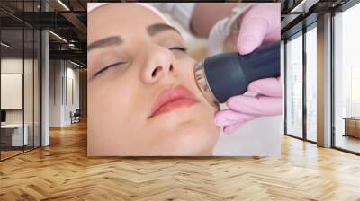 Young woman visiting cosmetologist Wall mural