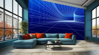 3D architectural construction Wall mural