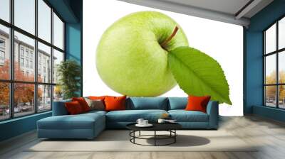 Apple with leaf isolated on white Wall mural