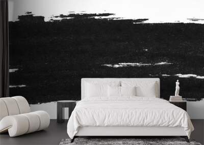 Black marker paint texture isolated on white background Wall mural