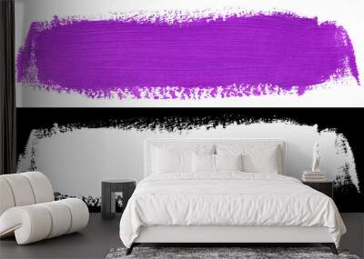 Purple stroke of paint texture isolated on white background with clipping mask (alpha channel) for quick isolation. Wall mural