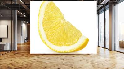 Slice of lemon fruit isolated on white background Wall mural