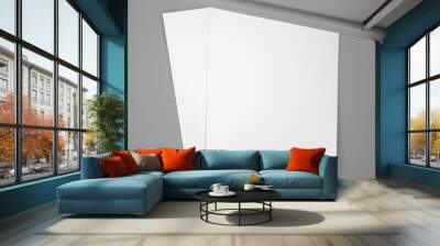 two white paper sheets on gray Wall mural