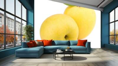 Yellow apples isolated on white Wall mural