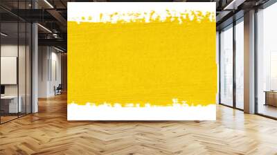 Yellow stroke of paint  isolated on transparent background Wall mural