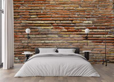 Ancient brickwork of flat roman bricks Wall mural