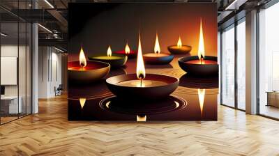 Diwali oil lamps Wall mural