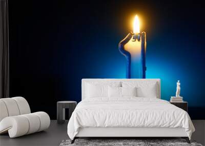 Number One - Burning birthday candle Wall mural