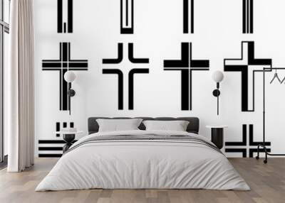 vector christian crosses Wall mural