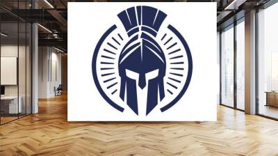 Spartan helmet silhouette Clip art isolated vector illustration on a white background Wall mural