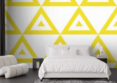 Vector seamless pattern. Repeating geometric tiles from yellow and white triangles.  Modern graphic stylish texture.  Wall mural