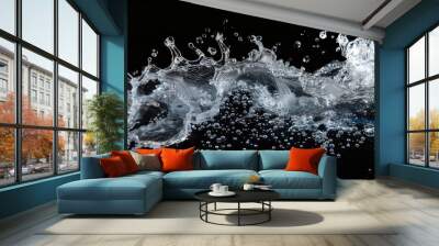 Water splash. Generative AI Wall mural