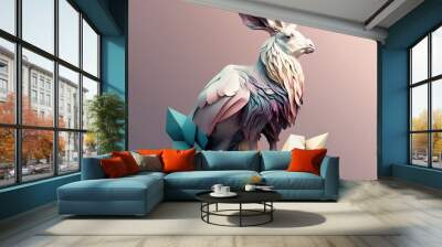 Weird animal abstract wallpaper in pastel colors generative ai Wall mural