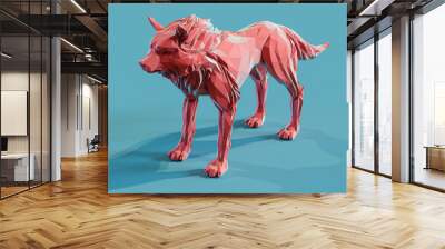 Wolf Low Poly Papercraft Wall mural