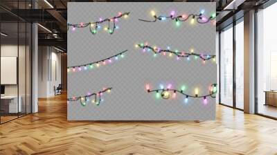 Christmas lamp colorful, light bulbs, glow garland Wall mural