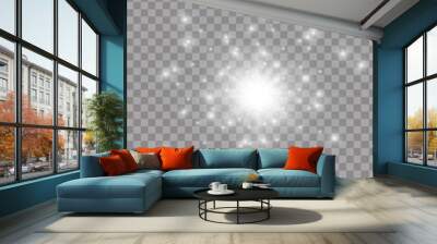 Glow light effect. Star burst with sparkles. Vector illustration Wall mural