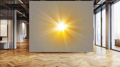 Glow light effect. Star burst with sparkles.Sun. Wall mural