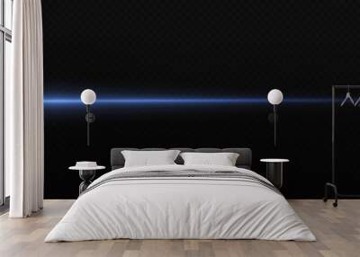 High motion speed, blue light lines, blur rays Wall mural