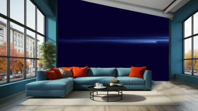 High motion speed, blue light lines, blur rays Wall mural