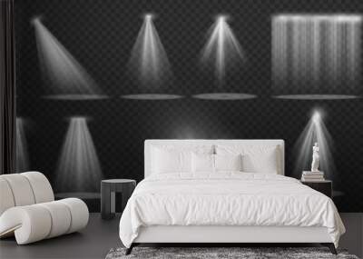 Spark spotlight white, light effect, glowing ray  Wall mural