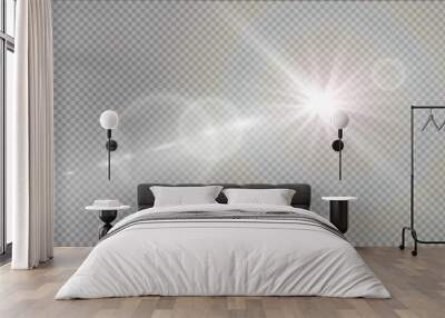 Vector transparent sunlight special lens flare light effect. Wall mural