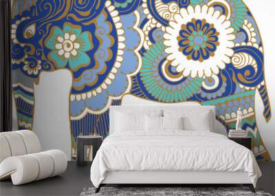 Asian elephant with patterns Wall mural