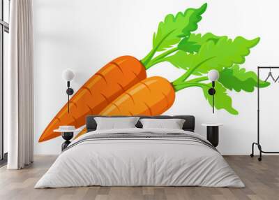 Carrot Vector Illustration for Graphic Design Wall mural