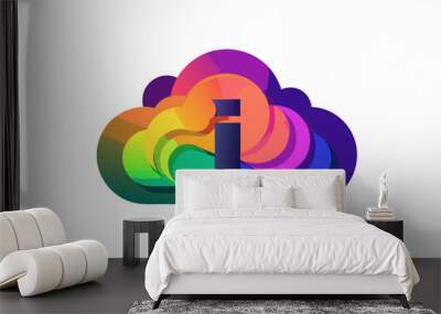 Cloud computing symbol letter I Wall mural