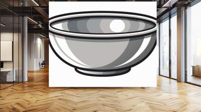 Empty grey bowl vector illustration Wall mural