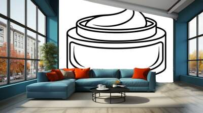 Face cream jar linear icon Wall mural