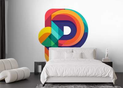 Letter P sign design template element Wall mural