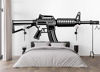 Machine gun illustration Wall mural