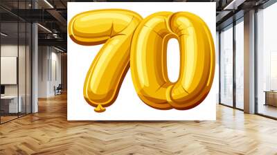 Modern number 70 golden color vector design Wall mural