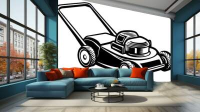 Motor grass cutter icon silhouette motor grass cutter vector Wall mural