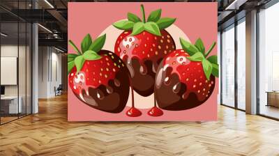 Nature fresh fruit strawberry icon isolated Wall mural